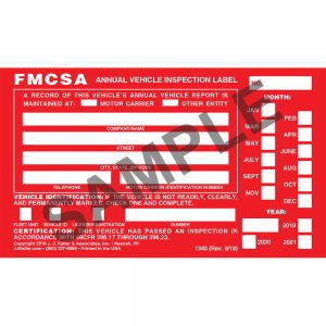 J.J. Keller 54SN Annual Vehicle Inspection Label, 20-Pack