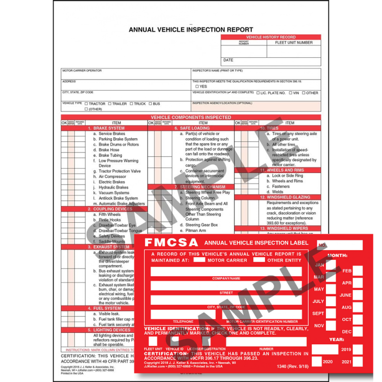 Annual Vehicle Inspection Report, 2Ply, Carbonless and Annual Vehicle