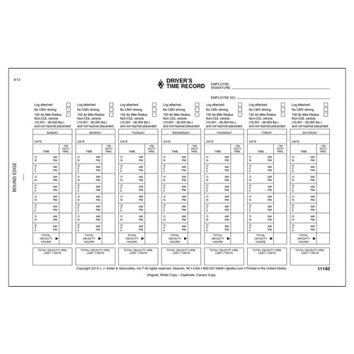 2-In-1 Driver's Daily Log Book w/Detailed DVIR, 2-Ply, Carbonless, No Recap  - Stock