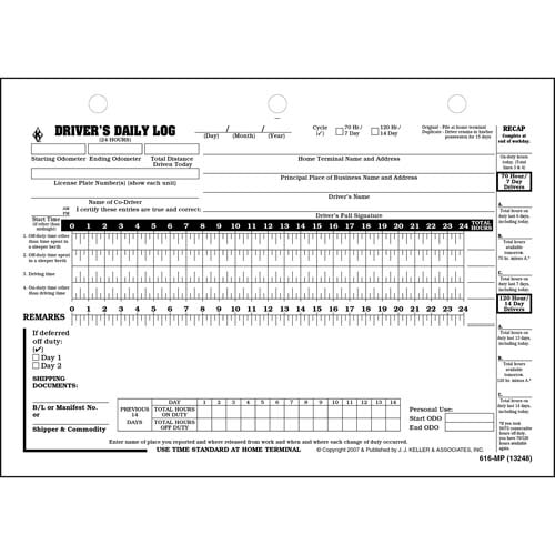 Canadian 2-In-1 Driver's Daily Log Book, Bilingual, 2-Ply