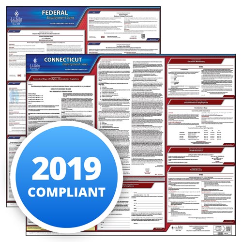 2019 Conneticut State & Federal Labor Law Posters for Workplace Compliance