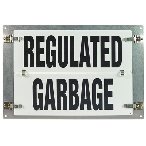 Flip-File Sign, Regulated Garbage, Medium, 1-Legend – Flip-File