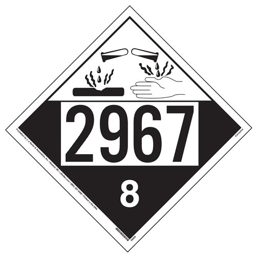 2967 Placard Class 8 Corrosive 176 Lb Polycoated board Part American Pride 2967 Placard Class 8 Corrosive 176 Lb Polycoated board Part American Pride